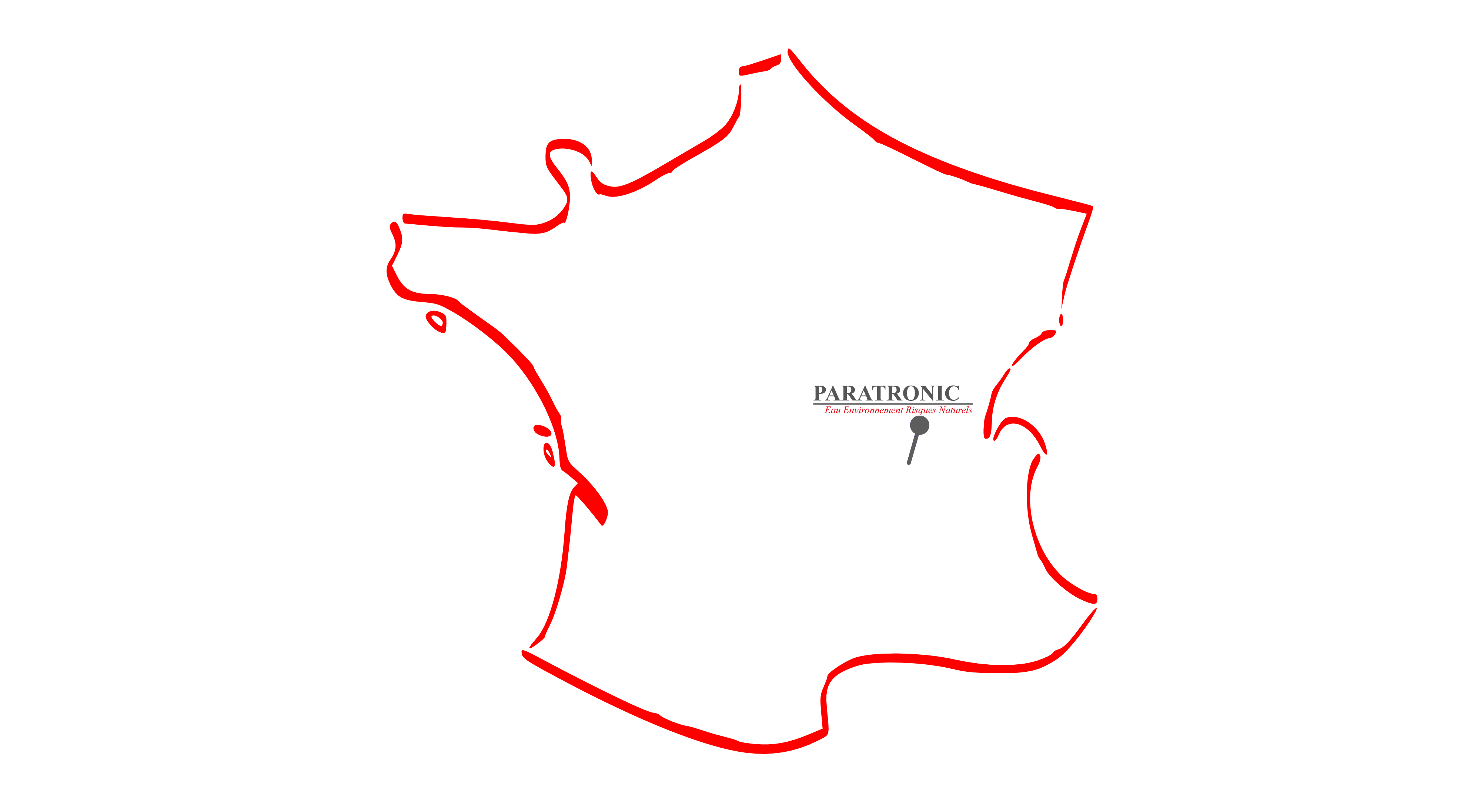 Paratronic on a map of France (Reyrieux)