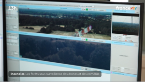 Image d'un des écrans d'ordinateur de notre système ADELIE avec une vue des sites surveillés sur le secteur du SDIS du 72.